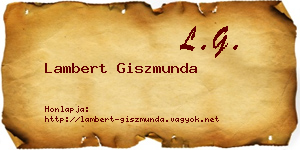 Lambert Giszmunda névjegykártya